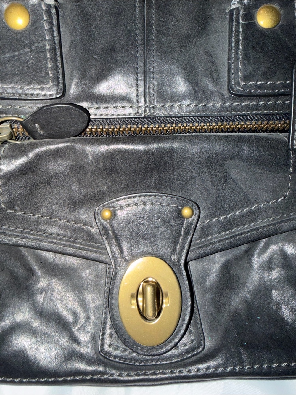Coach Vintage Black Leather Dome Satchel with Gold Hardware - Picture 3 of 6